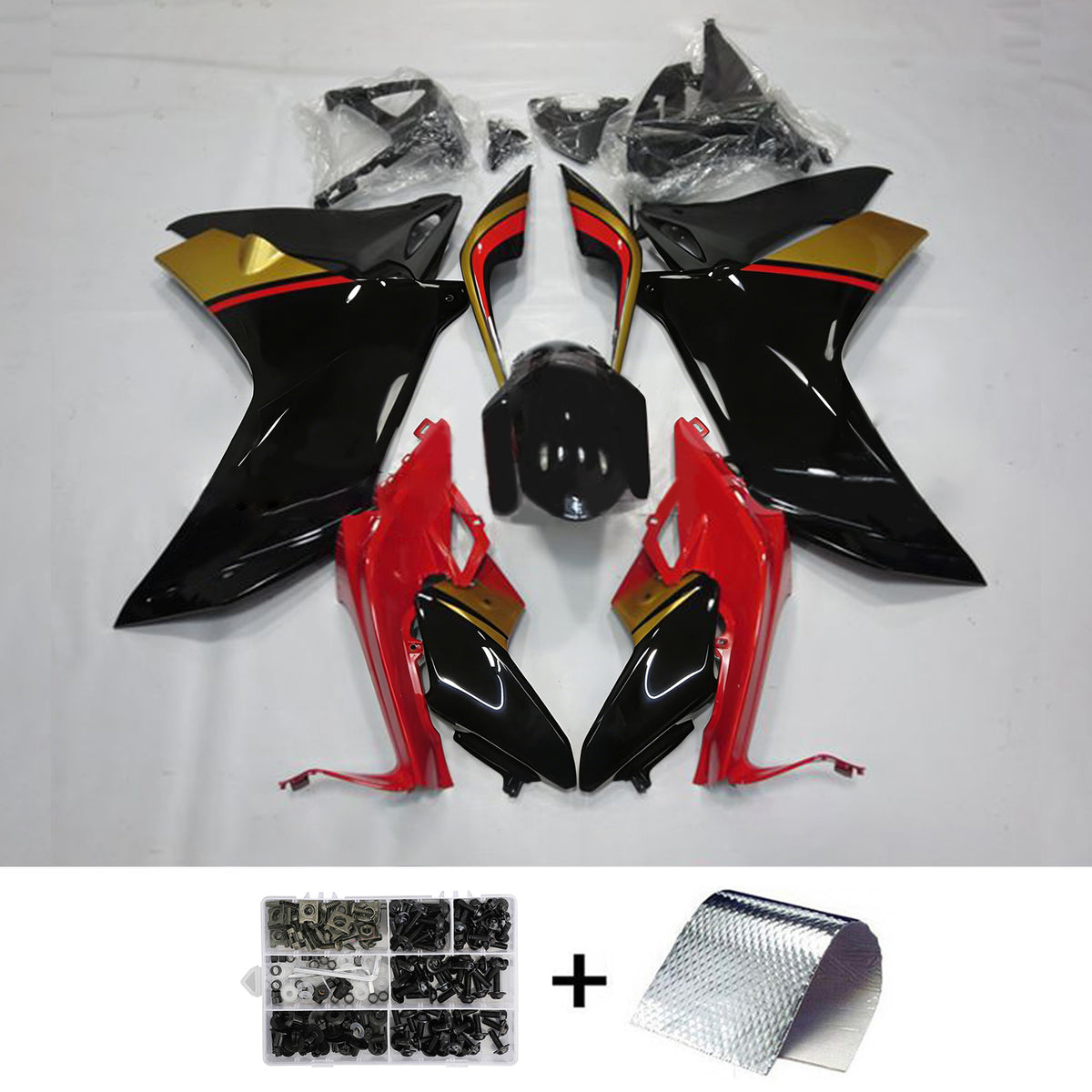 Amotopart 2011-2013 Honda CBR600F Black Red Fairing Kit