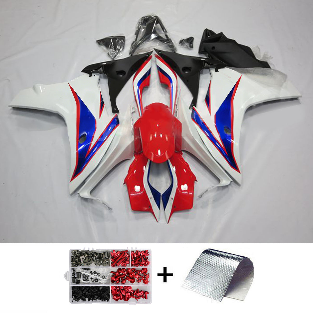 Amotopart 2011-2013 Honda CBR600F Kit de carenado blanco rojo azul