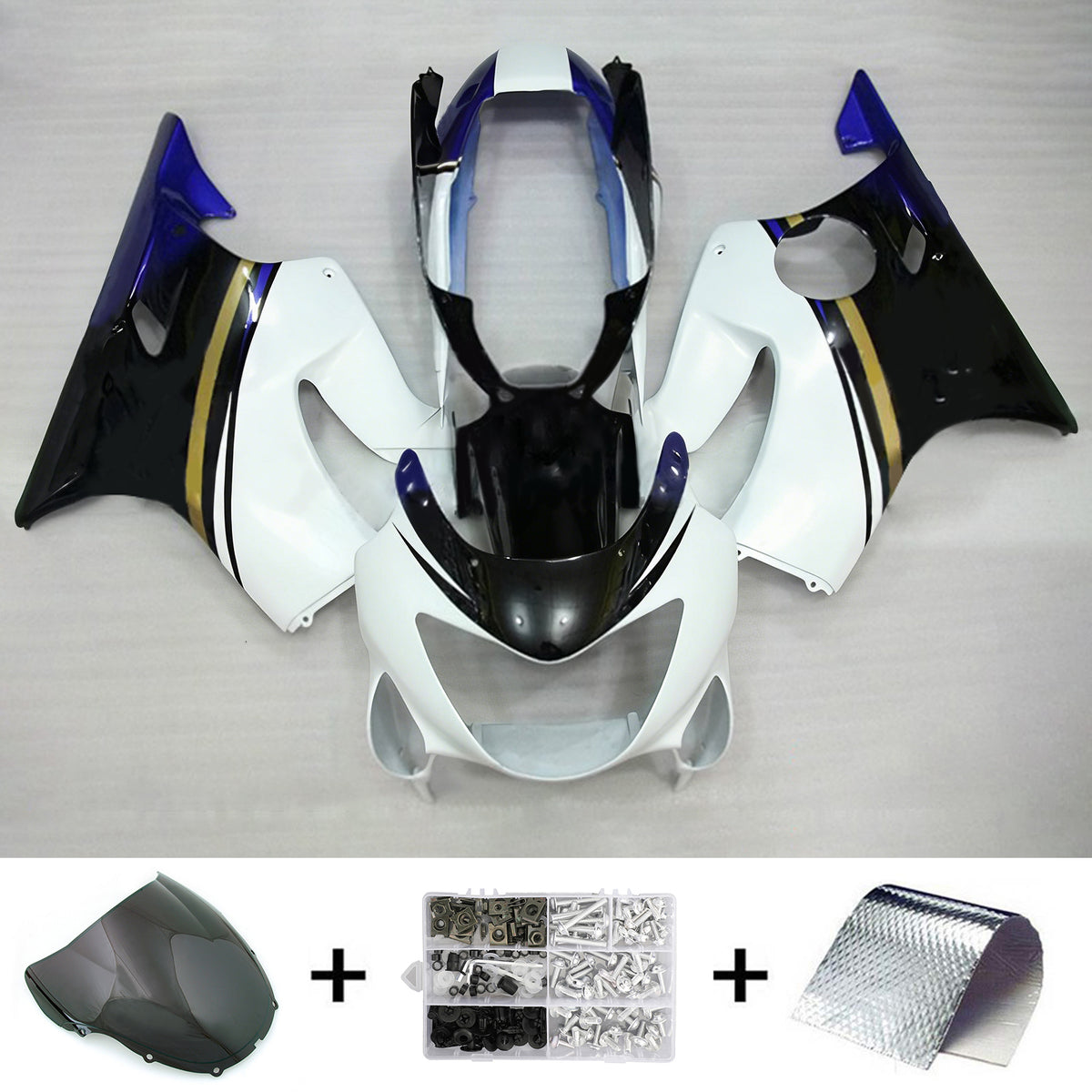 Amotopart 1999-2000 Honda CBR600 F4 White Black Fairing Kit