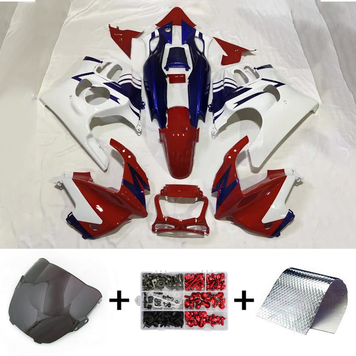 Amotopart 1997-1998 Honda CBR600 F3 Bílá Červená Modrá Sada kapotáže