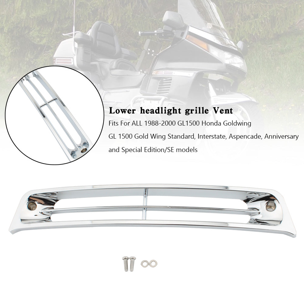 1988-2000 Honda Goldwing GL1500 Chrome Lower headlight grille Vent fairing