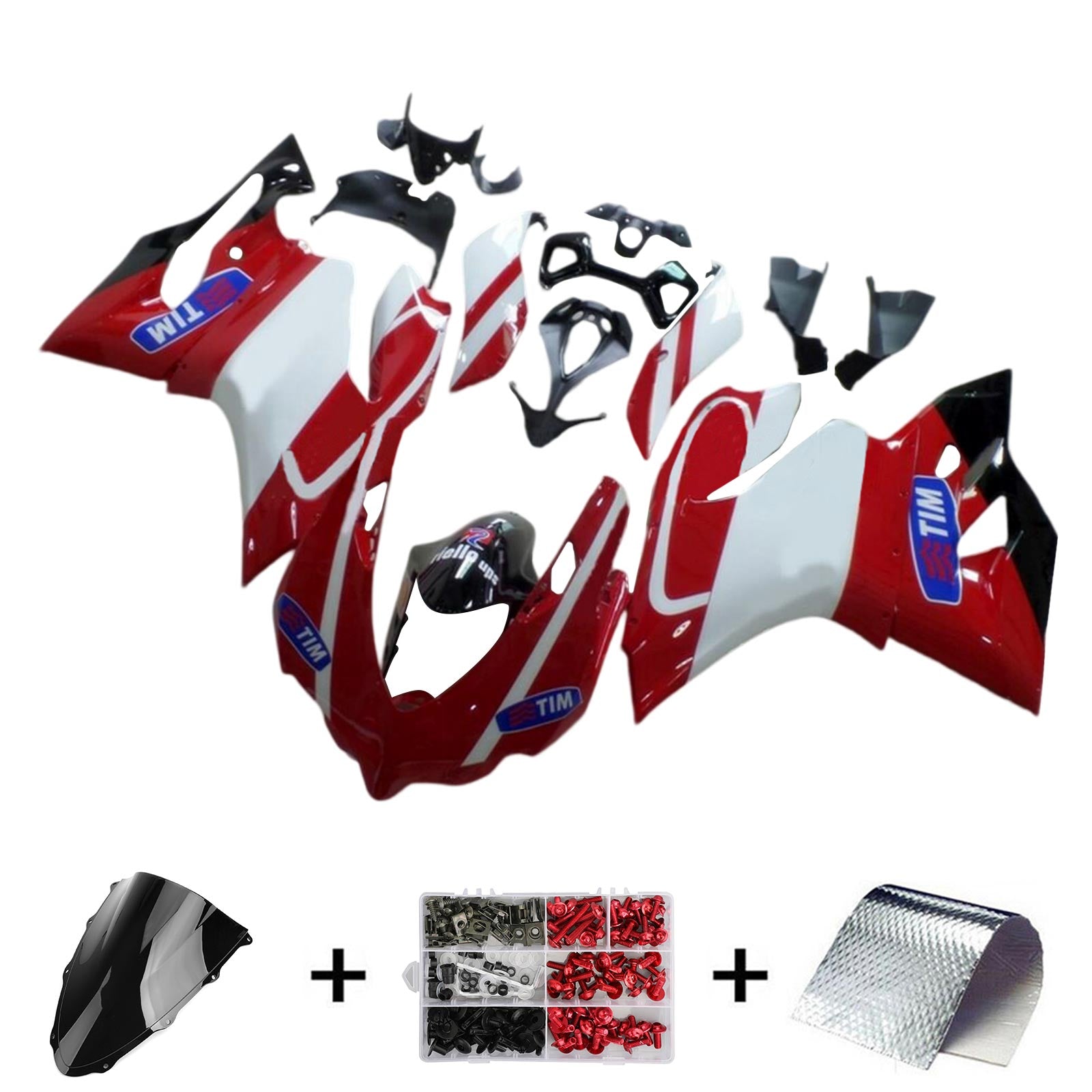 Amotopart 2015-2020 Ducati 959 Glossy White Red Fairing Kit