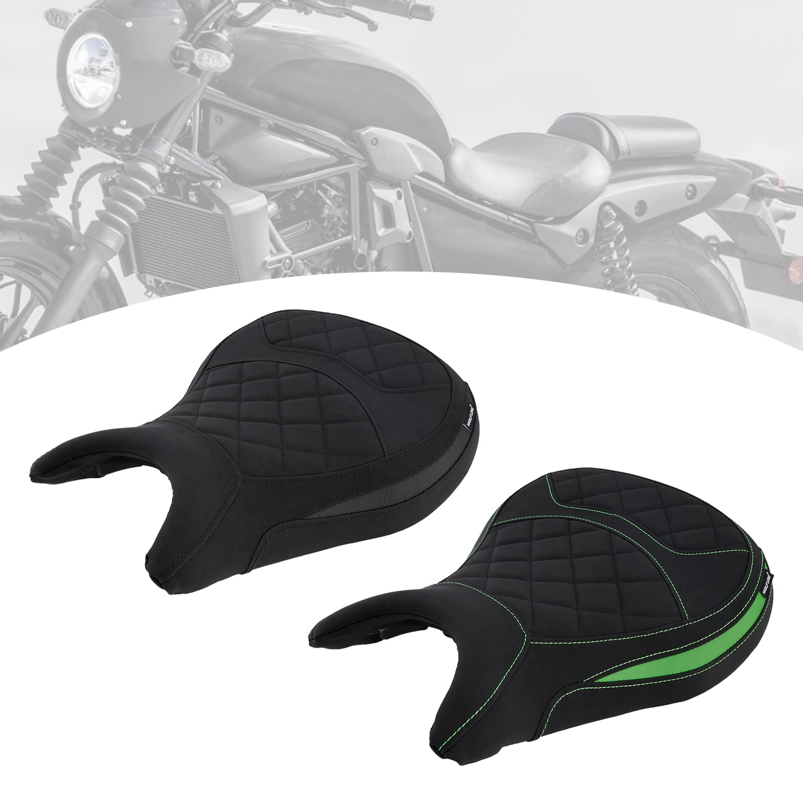 24-25 Kawasaki Eliminator 500 Spodní přední sedadlo řidiče Raider Pillion černý