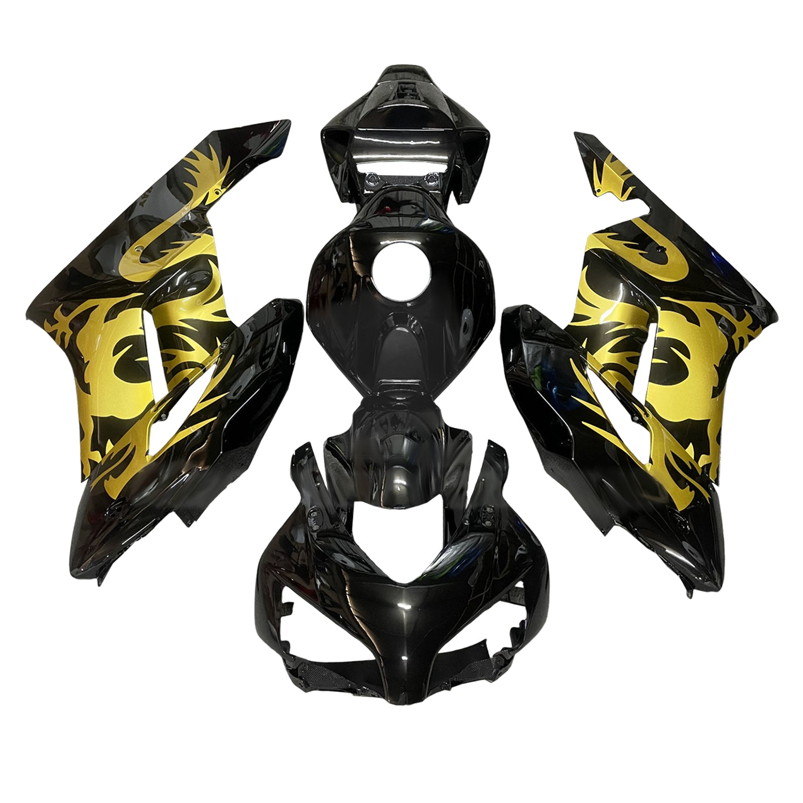 Amotopart 2004-2005 Honda CBR1000RR Black Gold Fairing Kit