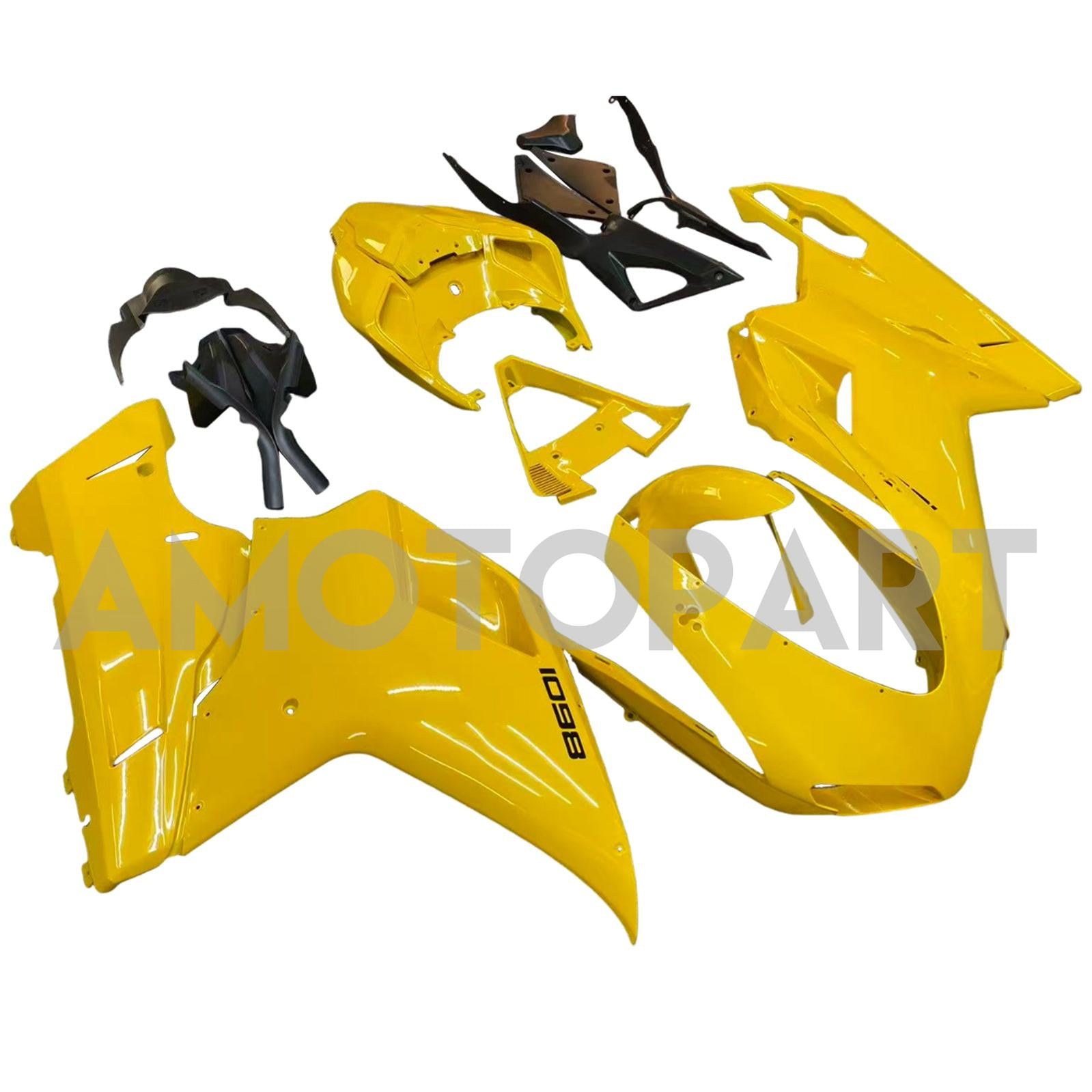 Amotopart 2007-2011 Ducati 1098/1198/848 Yellow Black Fairing Kit