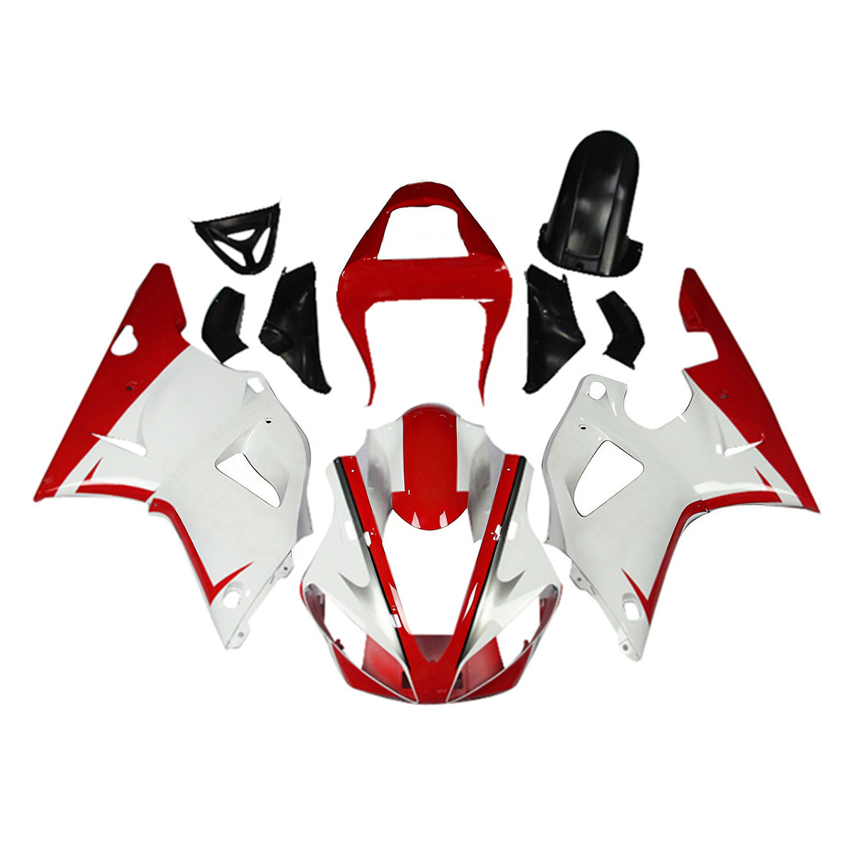 Amotopart 2000-2001 Yamaha YZF-R1 Kit de carenado blanco negro rojo