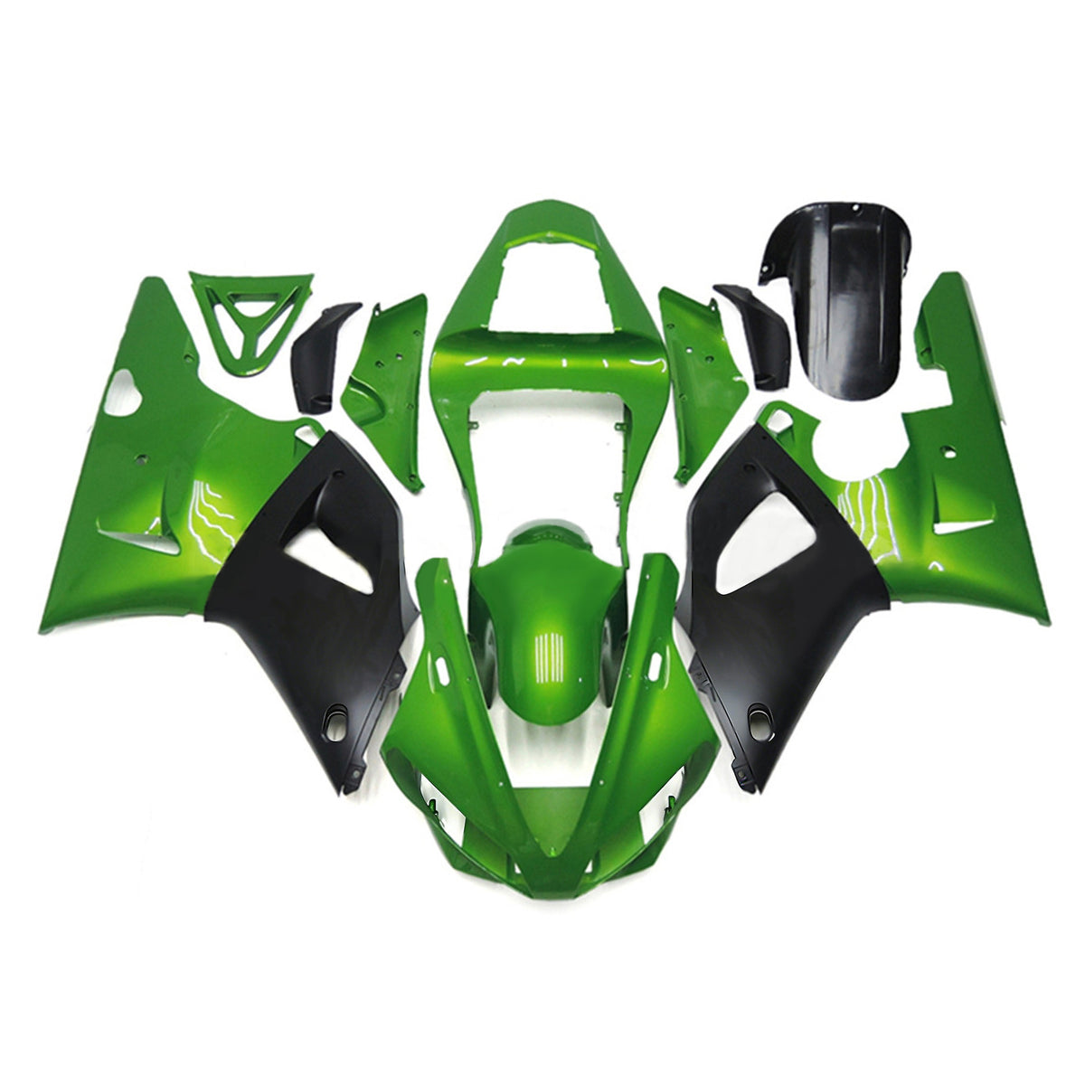 Amotopart 2000-2001 Yamaha YZF-R1 Green White Black Fairing Kit