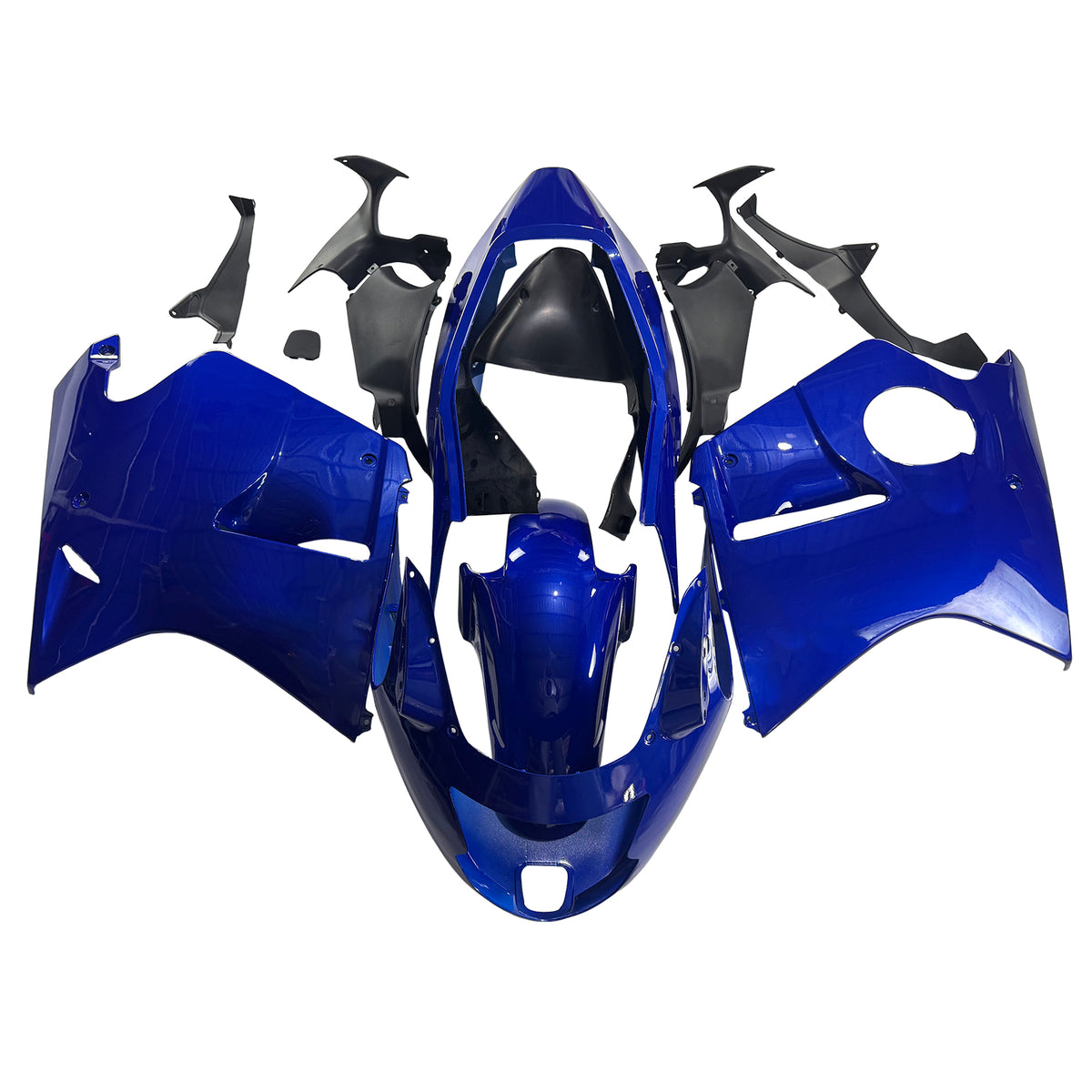 Amotopart 1996–2007 Honda CBR1100XX SuperBlackBird Weiß Blau Schwarz Verkleidungsset
