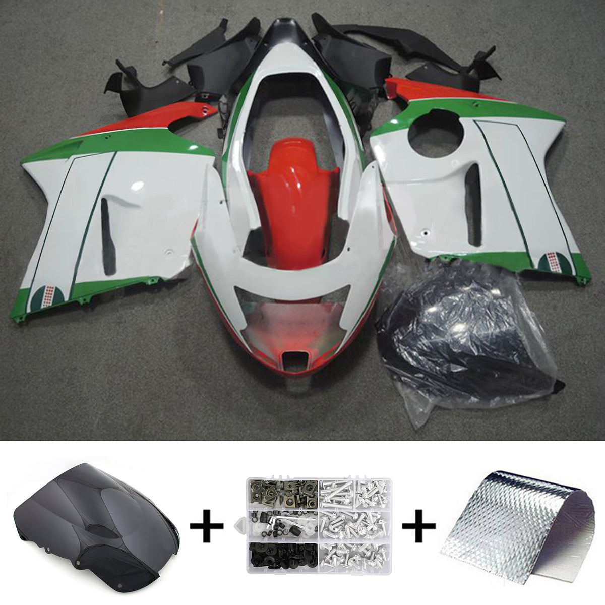Amotopart 1996-2007 Honda CBR1100XX SuperBlackBird Black Gray Fairing Kit