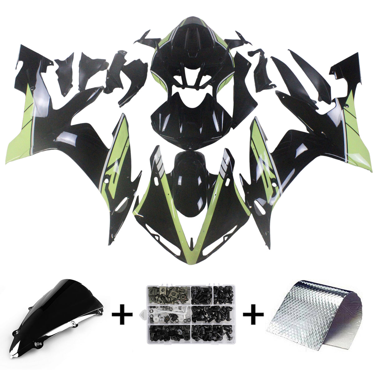 Amotopart 2004-2006 Yamaha YZF-R1 White Black Gray Green Fairing Kit