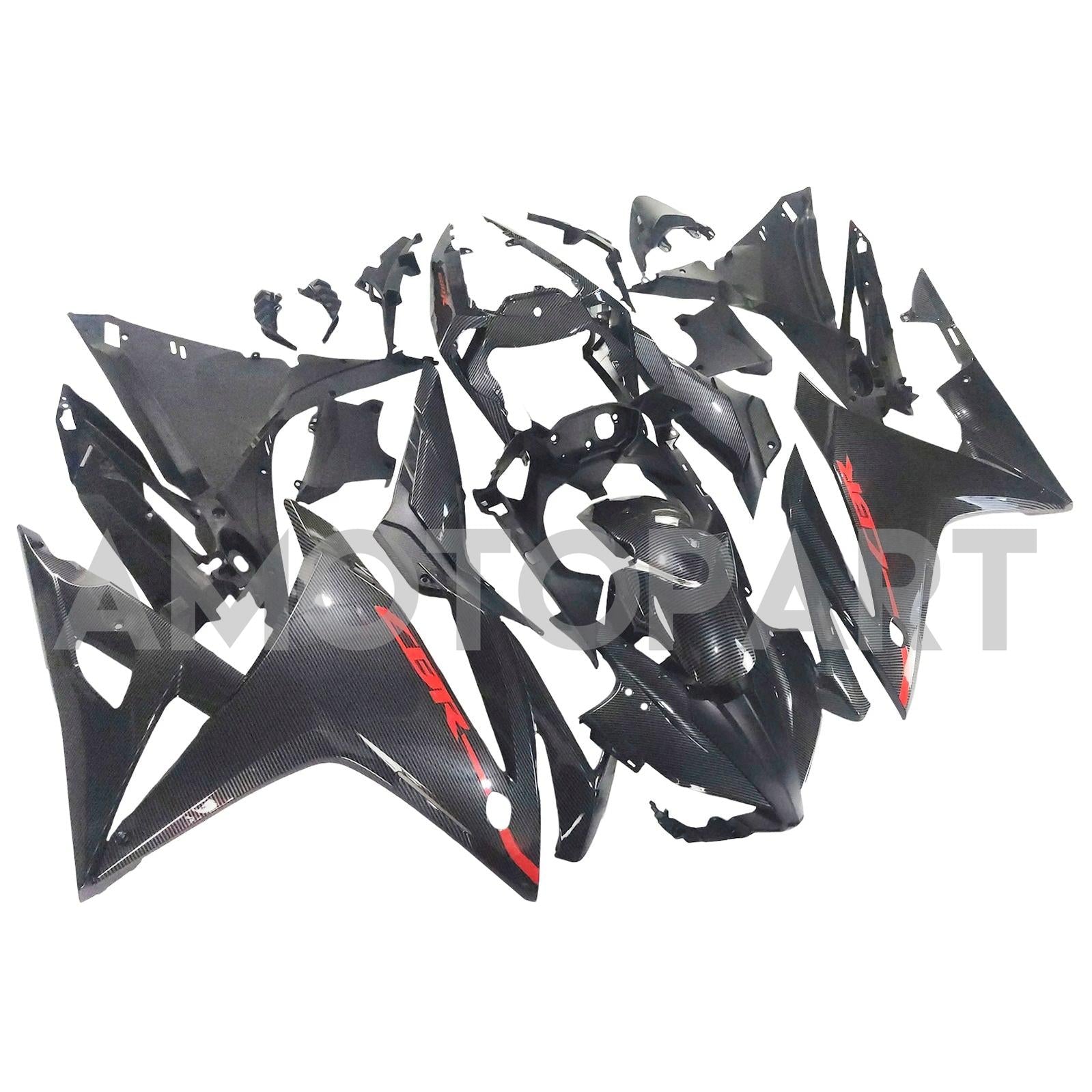 Amotopart 2016-2018 Honda CBR500R Carbon Fiber Pattern Fairing Kit