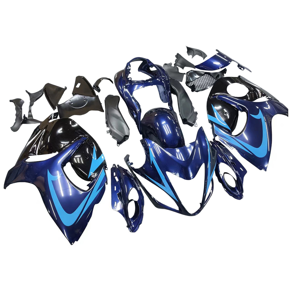 Amotopart 2008-2020 スズキ ハヤブサ GSX1300R ブラック ブルー フェアリングキット