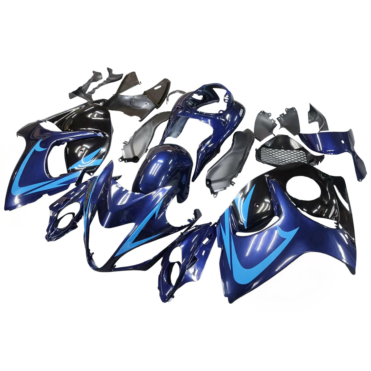 Amotopart 2008-2020 Suzuki Hayabusa GSX1300R Grå Sort Hvid Blå Fairing Kit