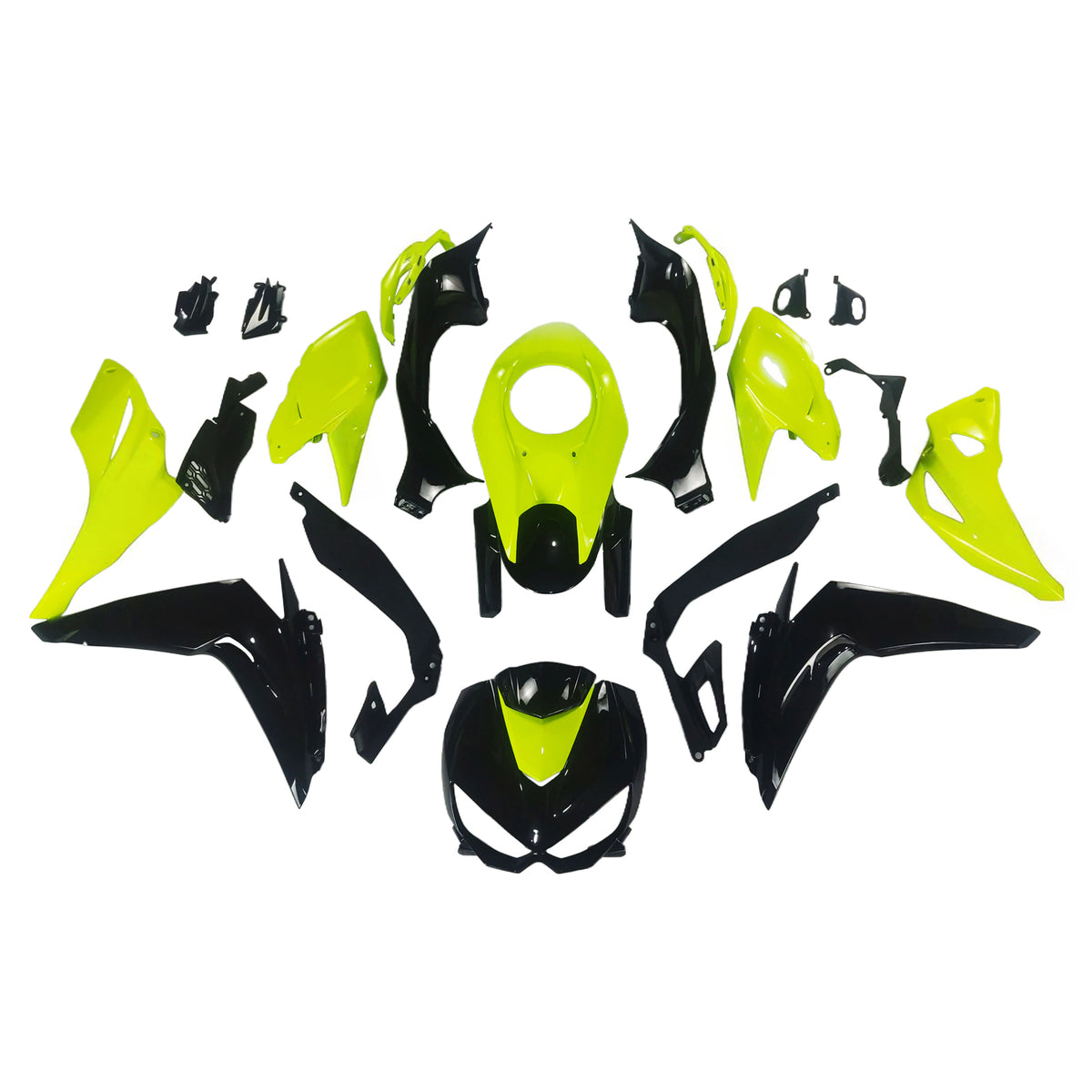 Amotopart 2014-2017 Kawasaki Z1000 Black Yellow Fairing Kit