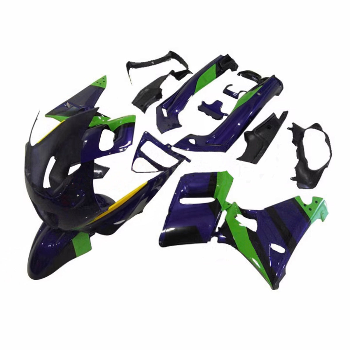 Amotopart 1993-2007 1998-2003 Kawasaki ZZR400 ZZR600 Kit de carenagem verde roxo