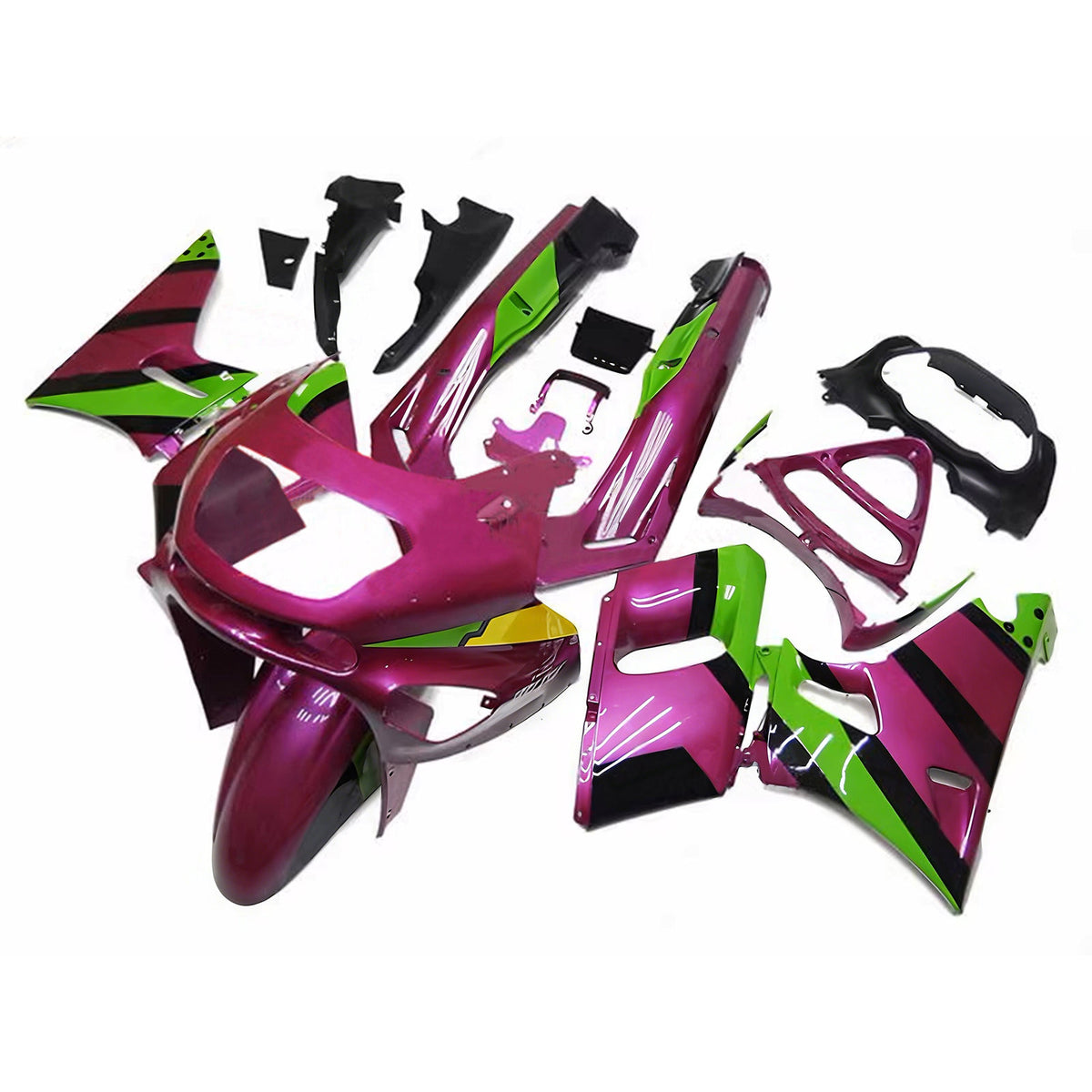 Amotopart 1993–2007 1998–2003 Kawasaki ZZR400 ZZR600 Pink Weiß Rot Schwarz Verkleidungsset