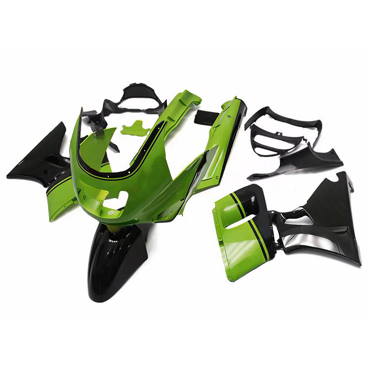 Amotopart 1993-2007 1998-2003 Kawasaki ZZR400 ZZR600 Kit de carénage vert blanc noir