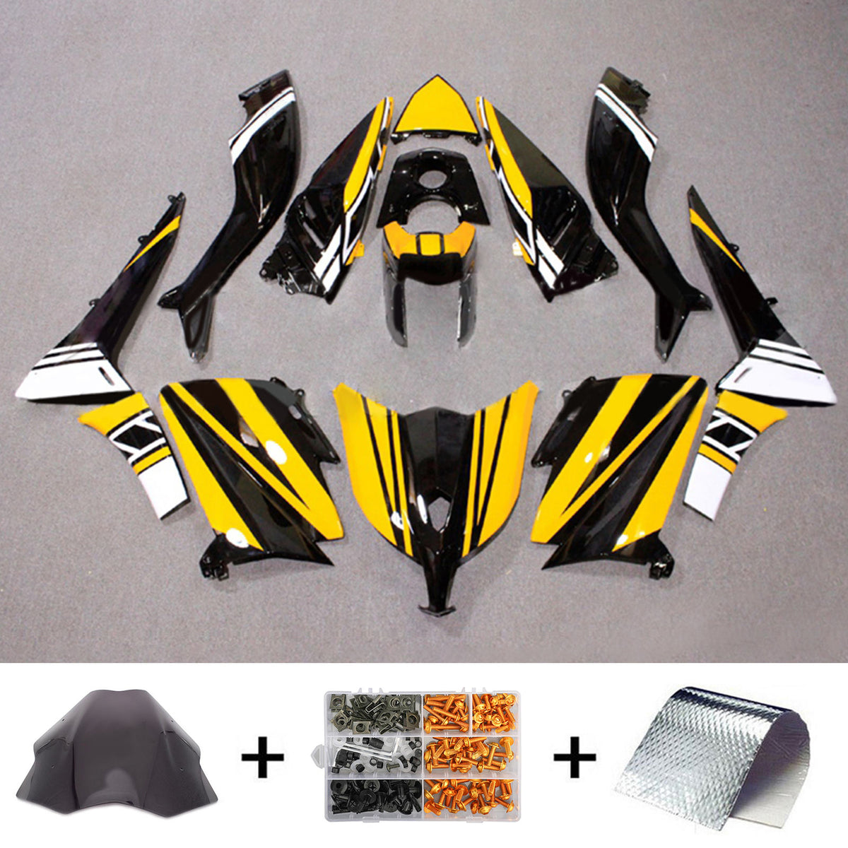 Amotopart 2012-2014 Yamaha TMAX530 Black Yellow Fairing Kit