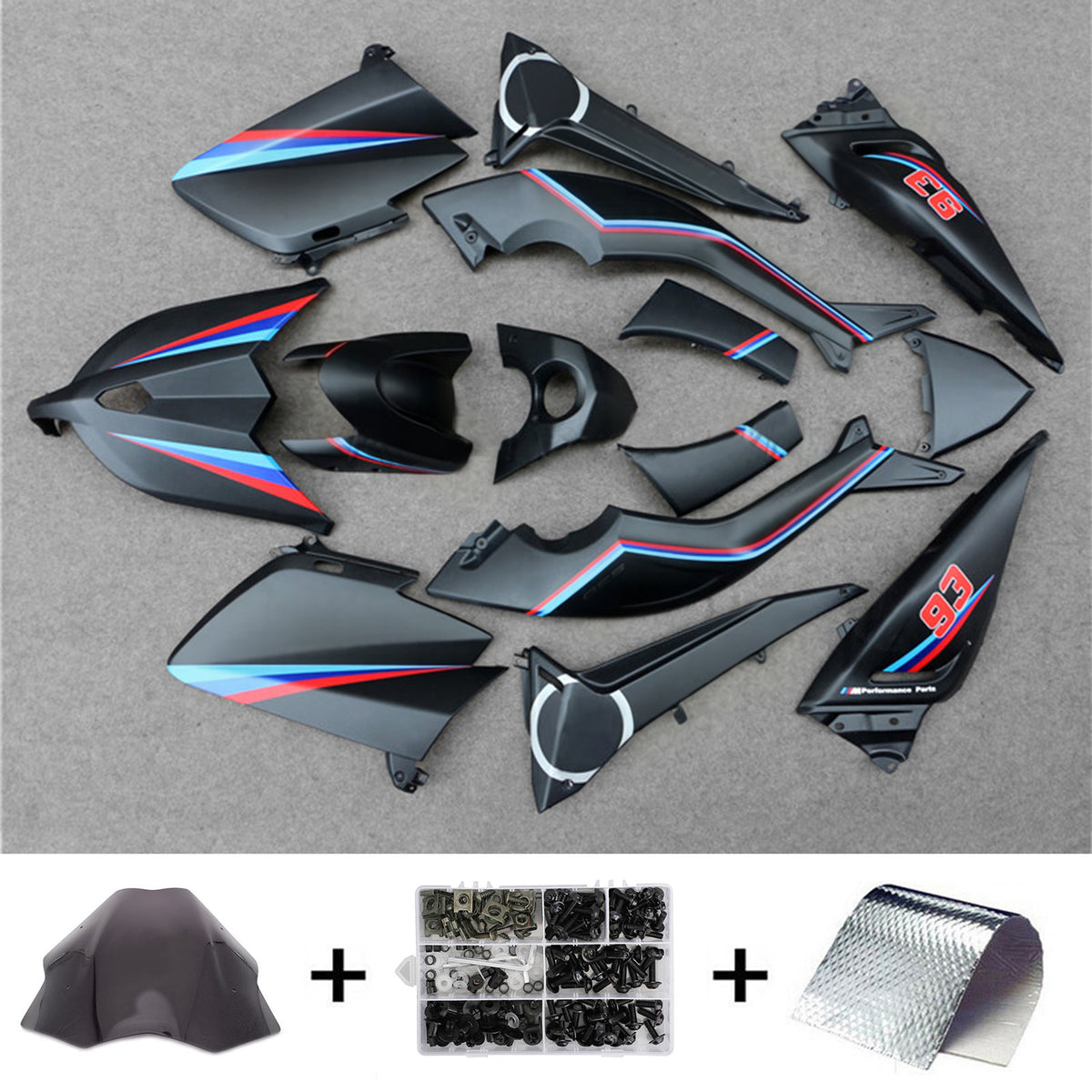 Amotopart 2012-2014 Yamaha TMAX530 Gray Black Blue Fairing Kit