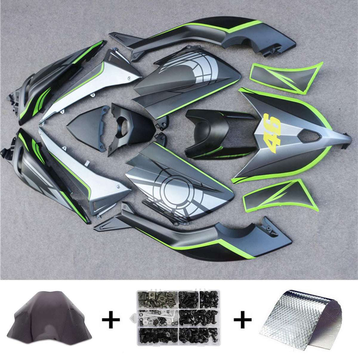 Amotopart 2012-2014 Yamaha TMAX530 Kit de carénage gris vert bleu noir