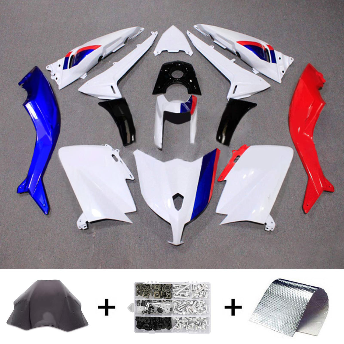 Amotopart 2012-2014 Yamaha TMAX530 Kit de carénage blanc bleu noir rouge