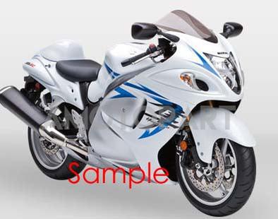 Amotopart 2008-2020 Suzuki Hayabusa GSX1300R White&Silver Fairing Kit