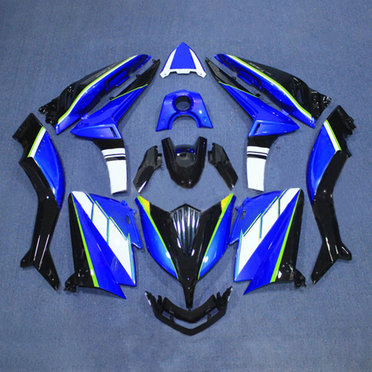 Amotopart 2015-2016 Yamaha TMAX530 Blue Black Fairing Kit