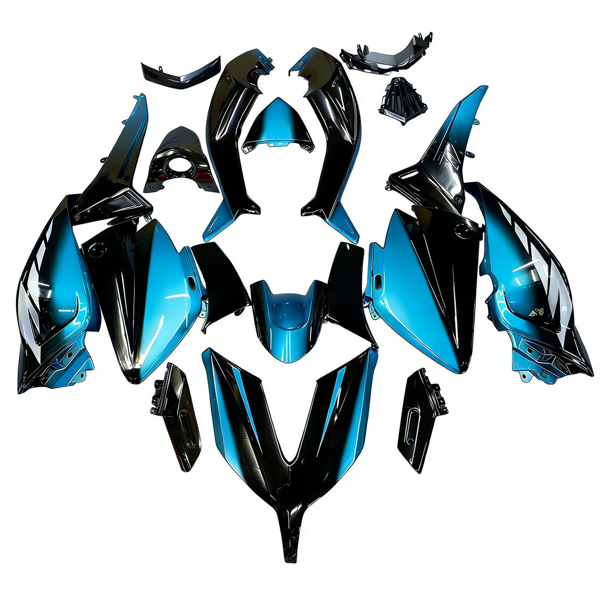 Amotopart 2015-2016 Yamaha TMAX530 Blue Black Fairing Kit