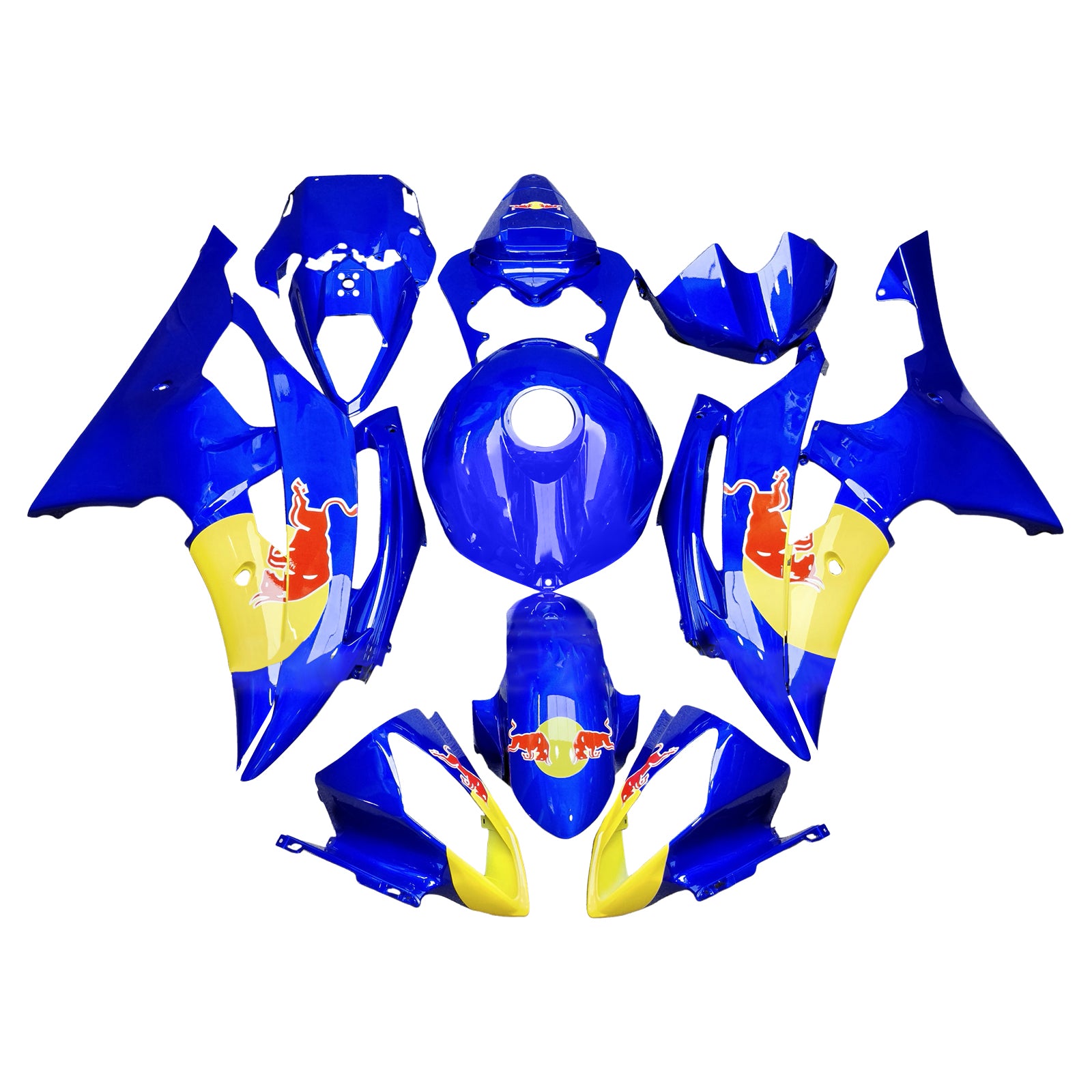 Amotopart 2008-2016 Yamaha YZF-R6 Blue Fairing Kit