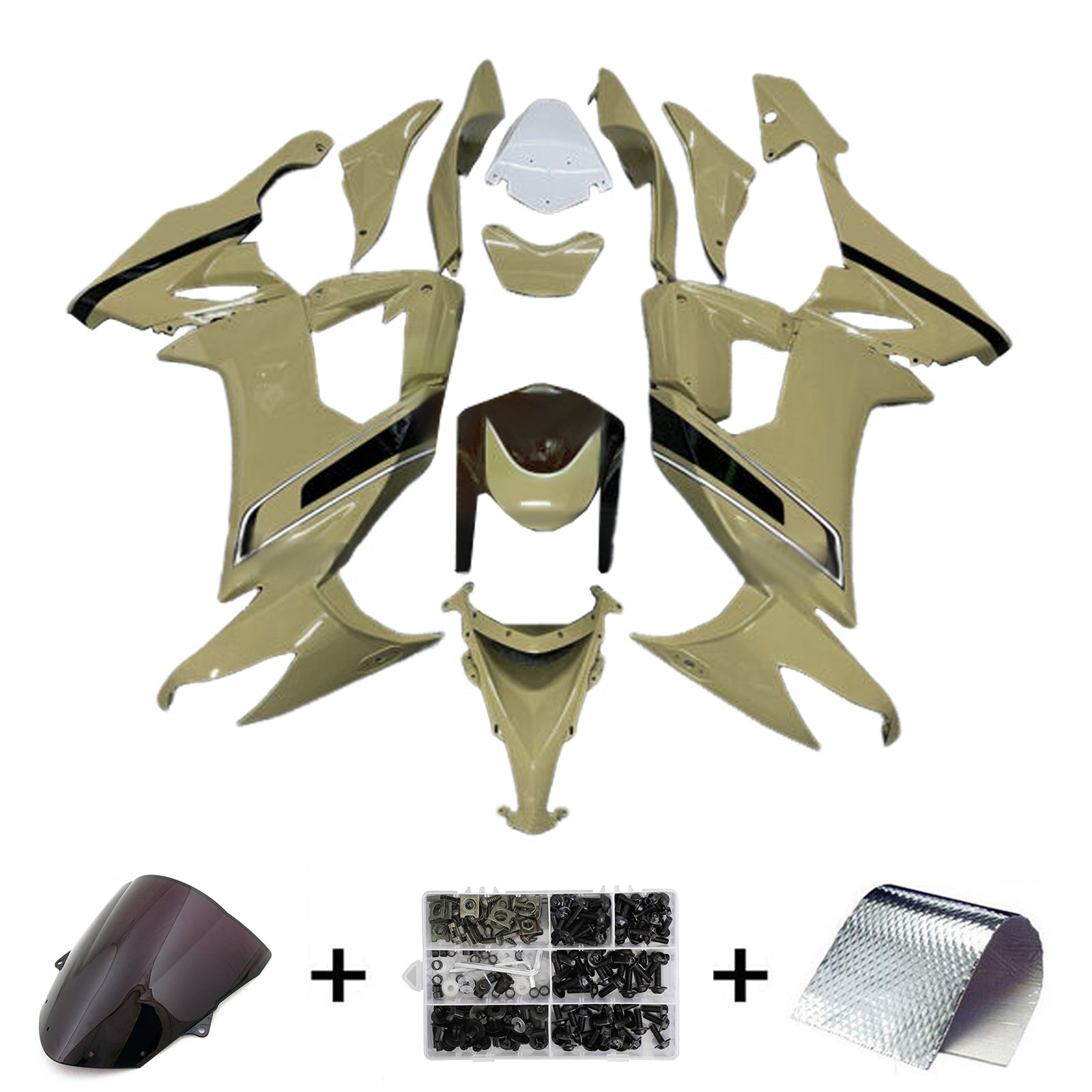 Amotopart 2008-2010 Kawasaki ZX10R Light Brown Fairing Kit