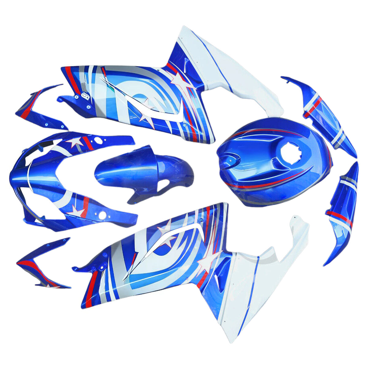 Amotopart 2006-2011 Aprilia RS125 Blue White Fairing Kit