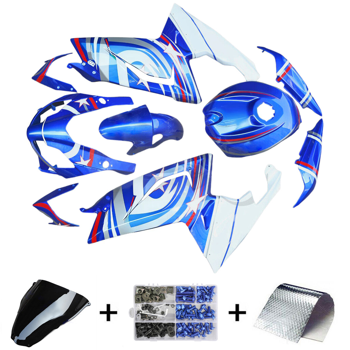 Amotopart 2006-2011 Aprilia RS125 Kit de carénage bleu blanc
