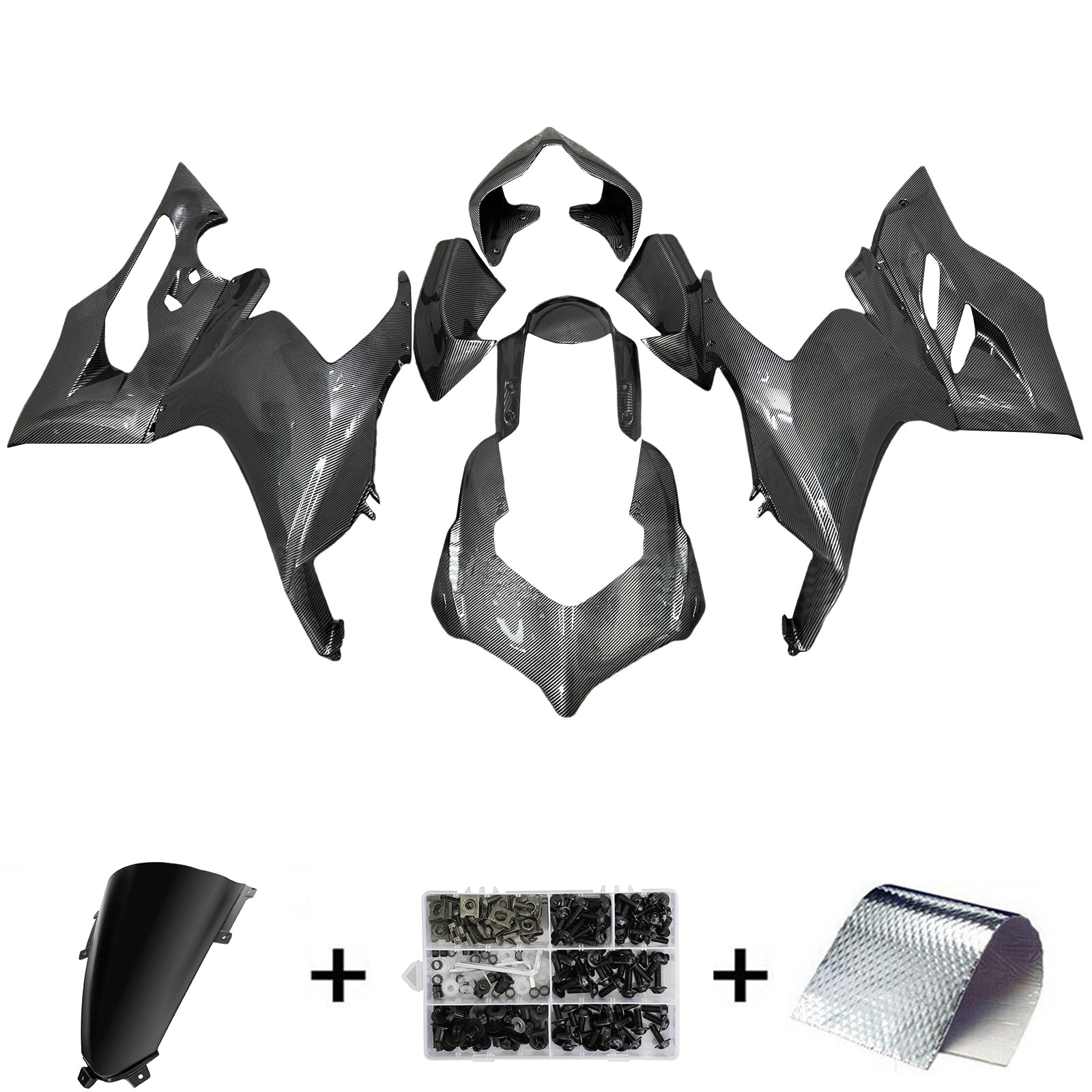 Amotopart 2020-2024 Ducati V2 Carbon Fiber Pattern Fairing Kit