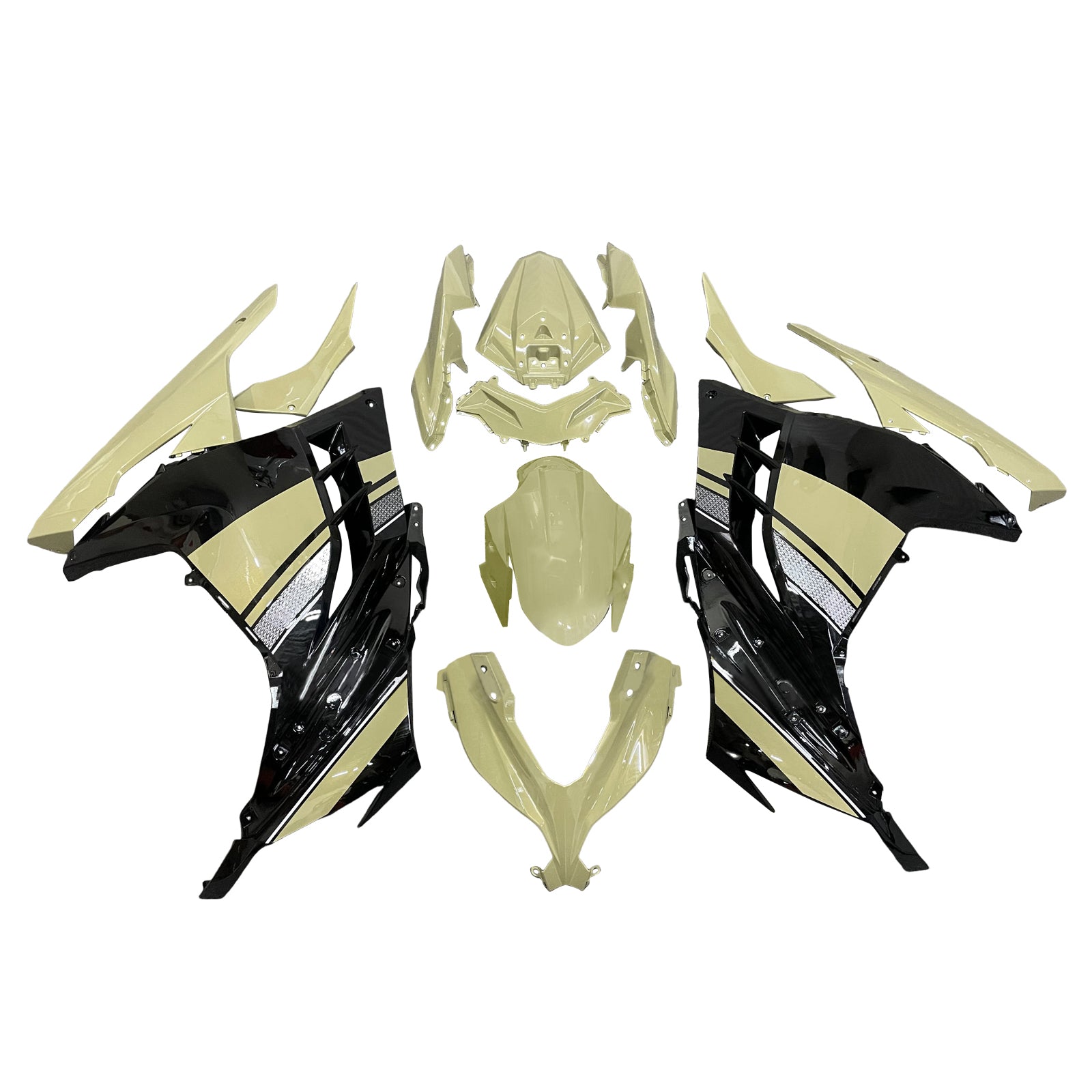 Amotopart 2013-2024 Kawasaki EX300 Ninja300 Light Green Black Fairing Kit