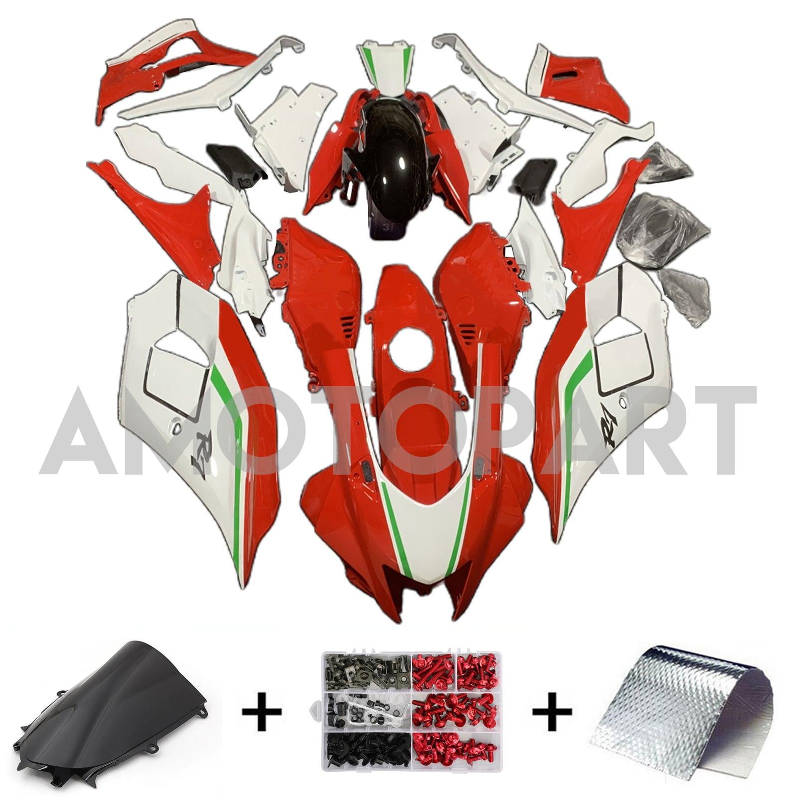 Amotopart 2021-2025 Yamaha YZF-R7 White Red Fairing Kit