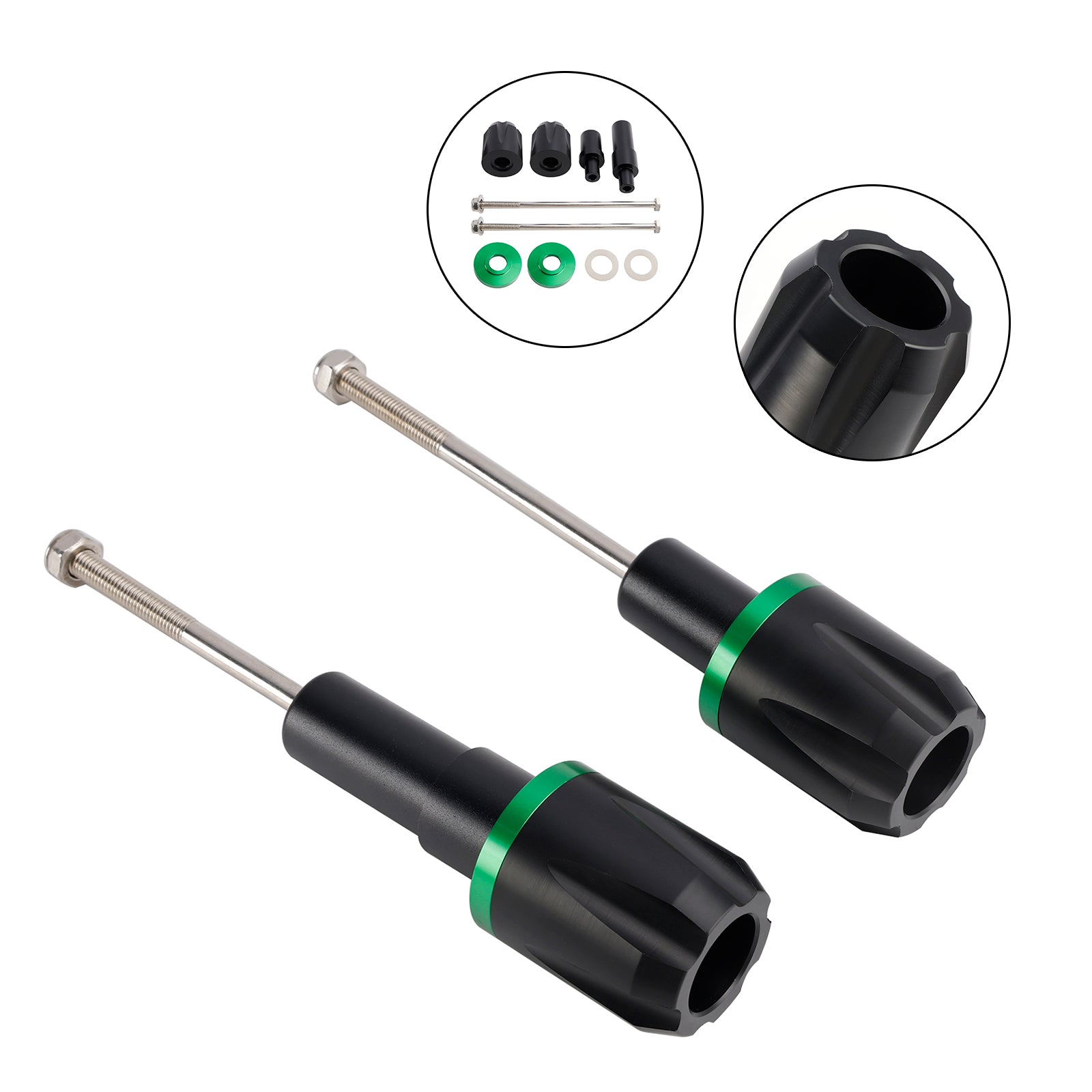 2017-2023 Kawasaki Ninja 650 CNC Anti-Crash Sliders Sliders Protector Green