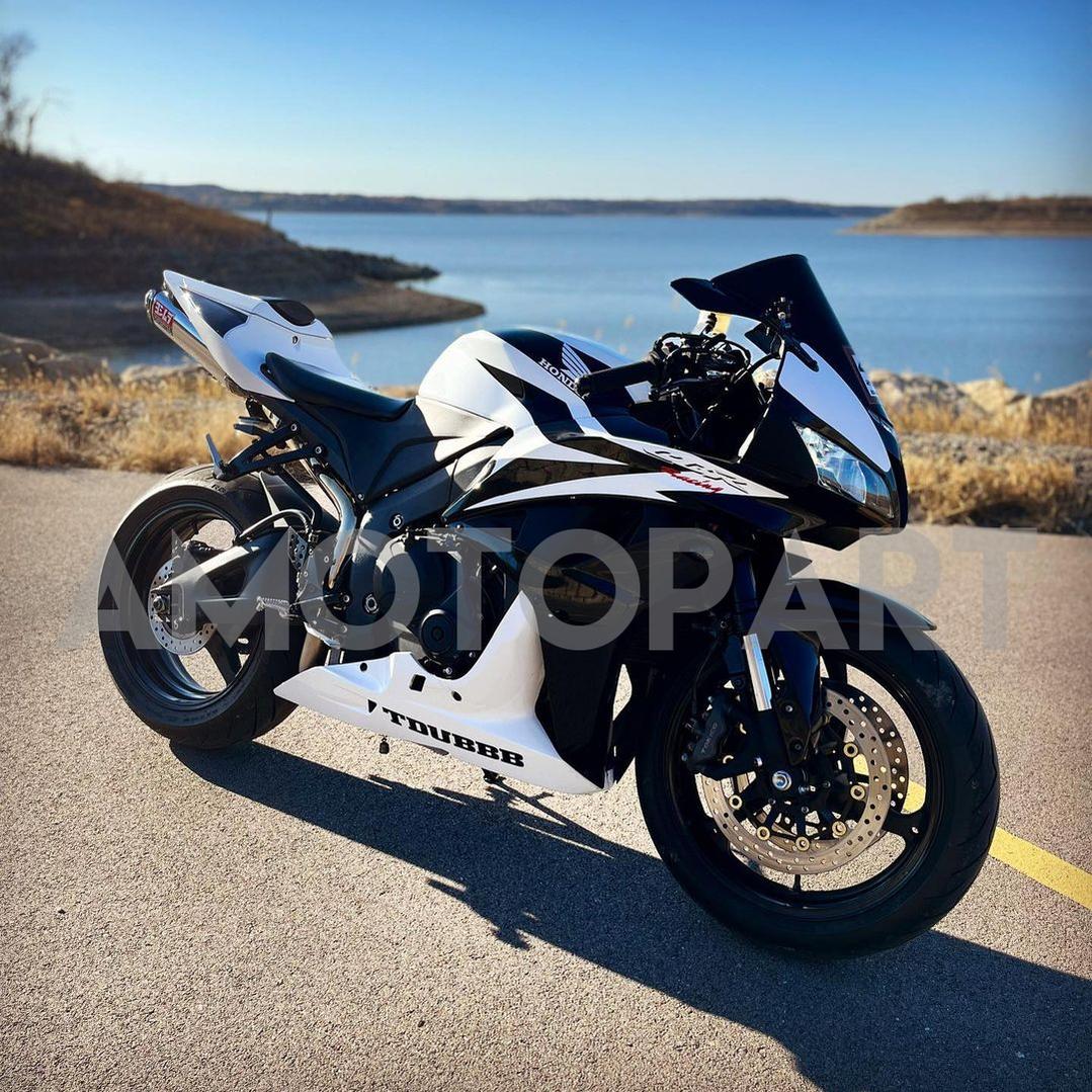 Amotopart Honda 2007-2008 CBR600RR White Black Fairing Kit