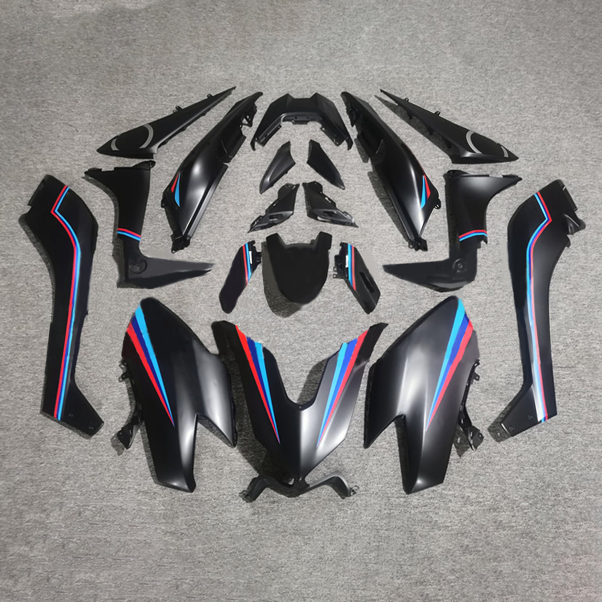 Kit carena Amotopart 2017-2018 Yamaha TMAX530 blu grigio nero