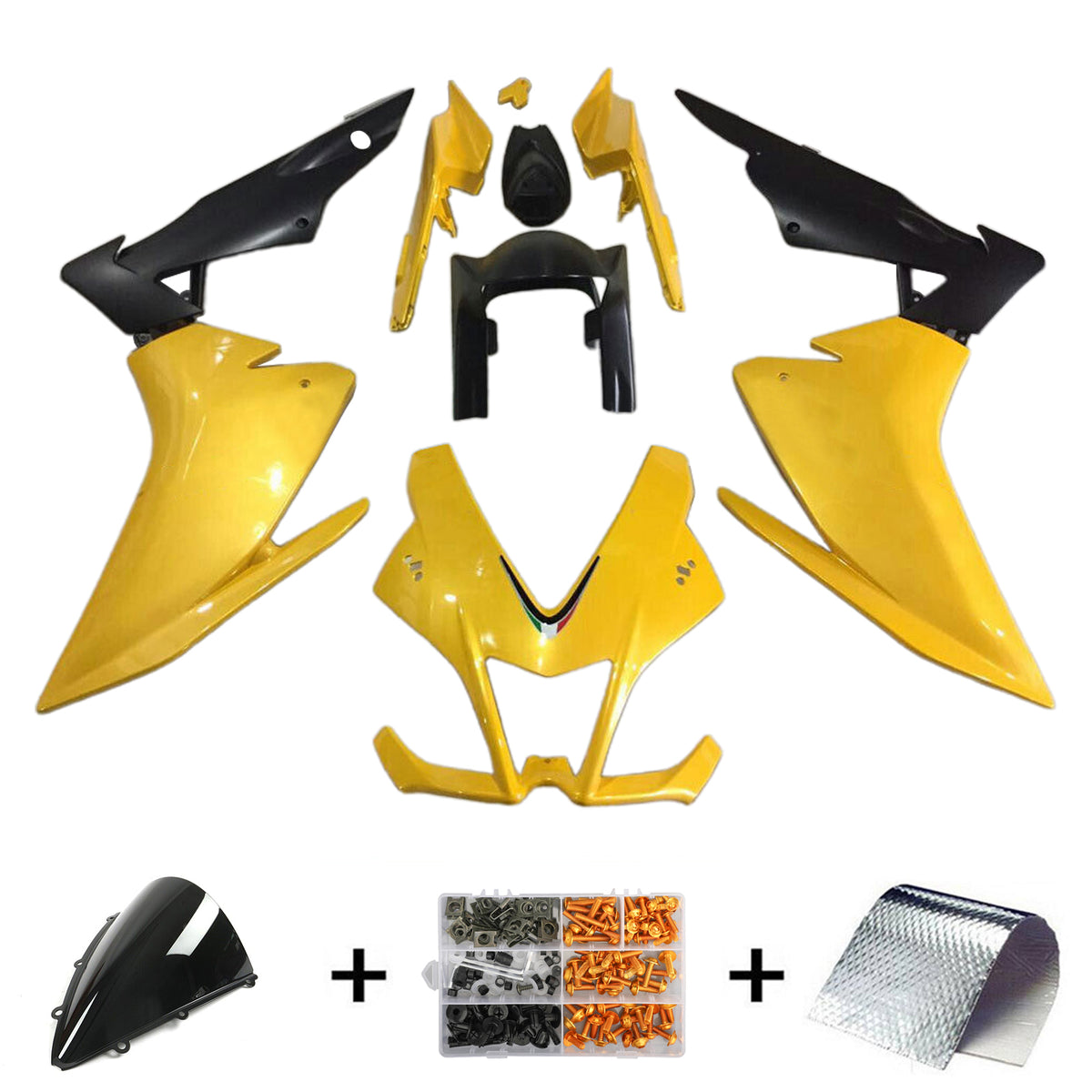 Amotopart 2009-2015 Aprilia RSV4 1000 Yellow Fairing Kit