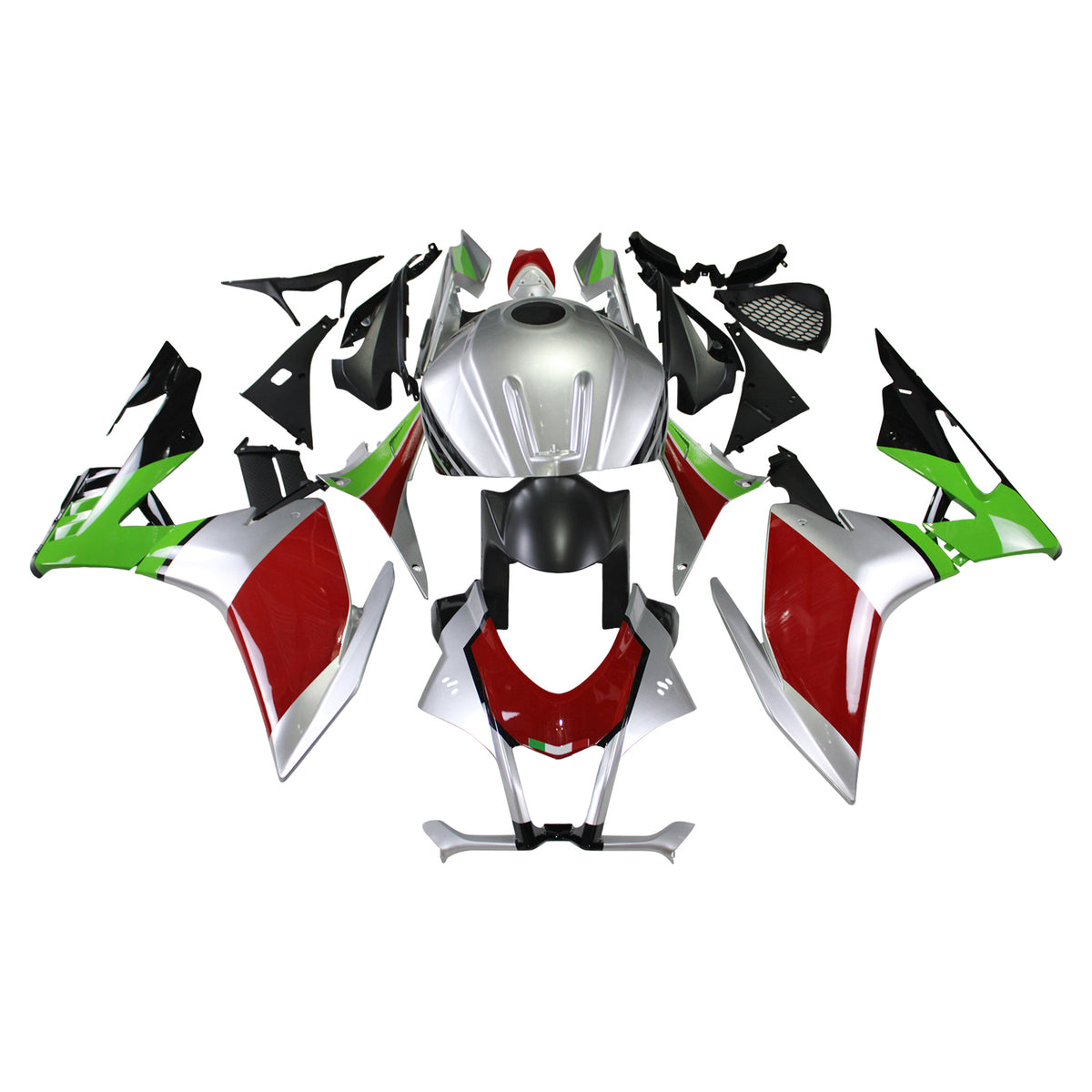 Amotopart 2016-2020 Aprilia RSV4 1000 Red Silver Fairing Kit