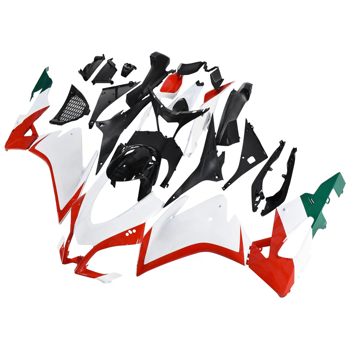 Amotopart 2016-2020 Aprilia RSV4 1000 White Black Fairing Kit