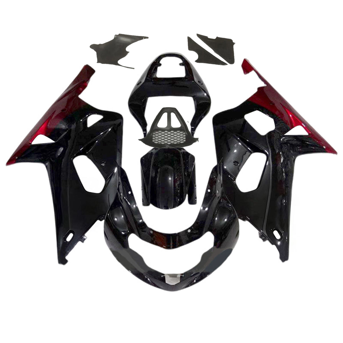 Amotopart 2000-2002 Suzuki GSX-R1000 K1 K2 Kit de carenado blanco negro