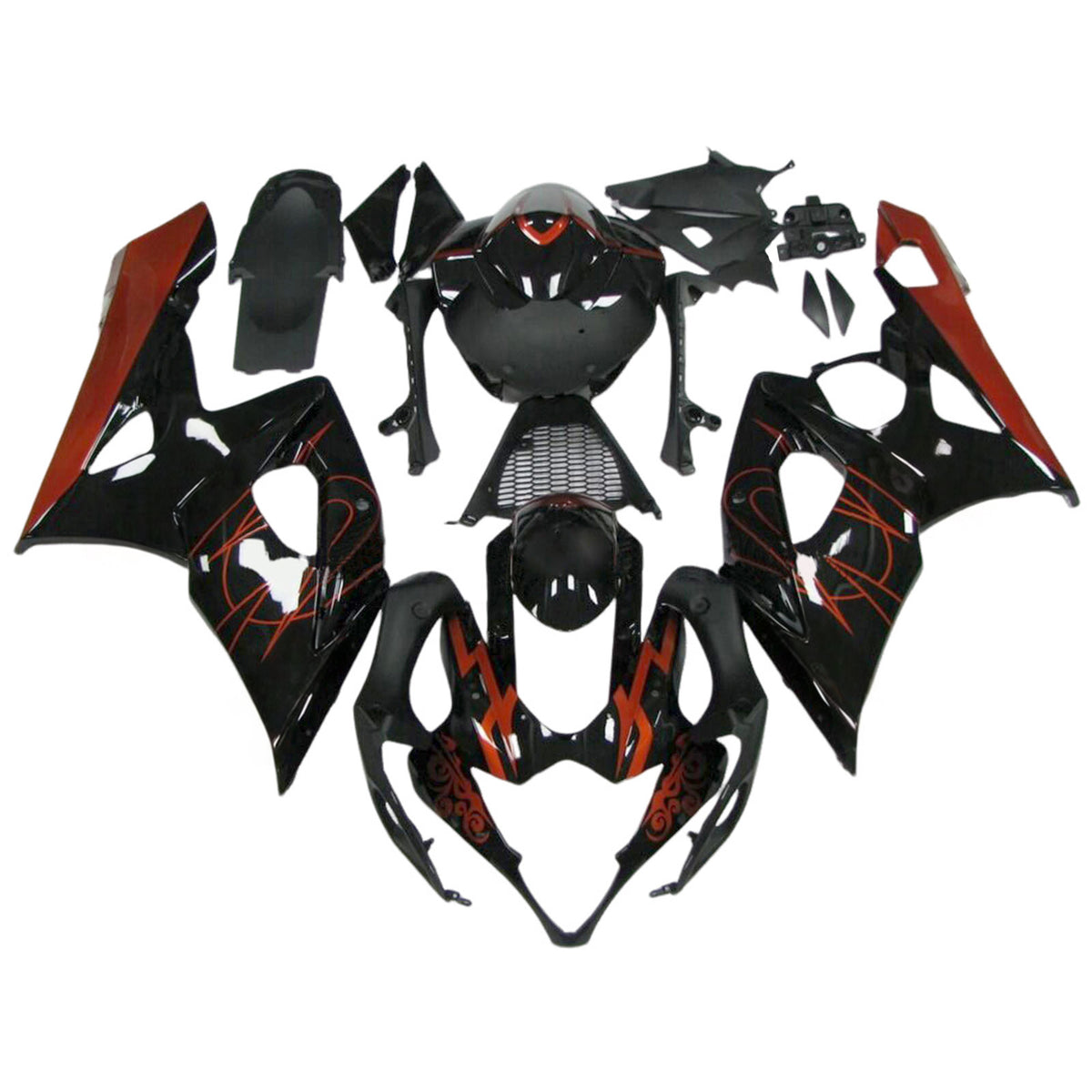Amotopart 2005-2006 Suzuki GSX-R1000 K5 Black White Red Fairing Kit