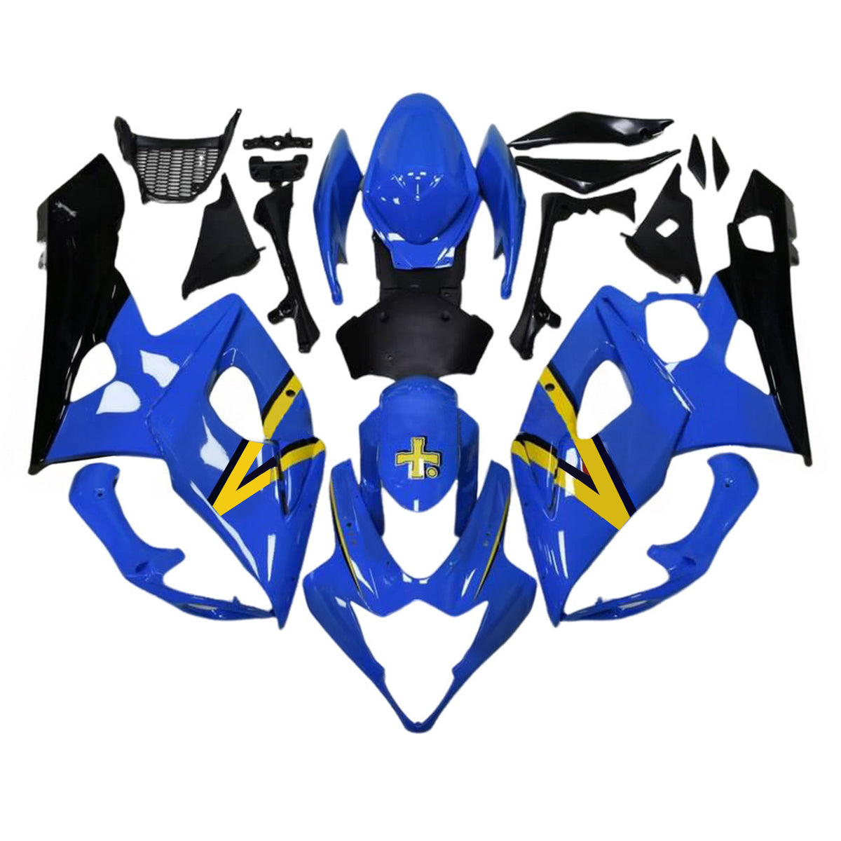 Amotopart 2005–2006 Suzuki GSX-R1000 K5 Weiß Blau Schwarz Verkleidungsset
