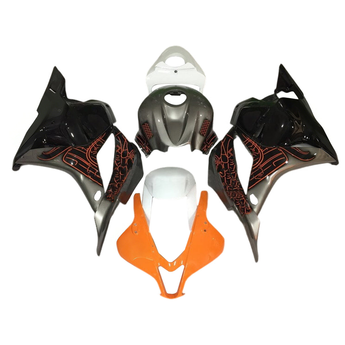 Amotopart 2005-2006 Suzuki GSX-R1000 K5 Black Orange Gray Fairing Kit
