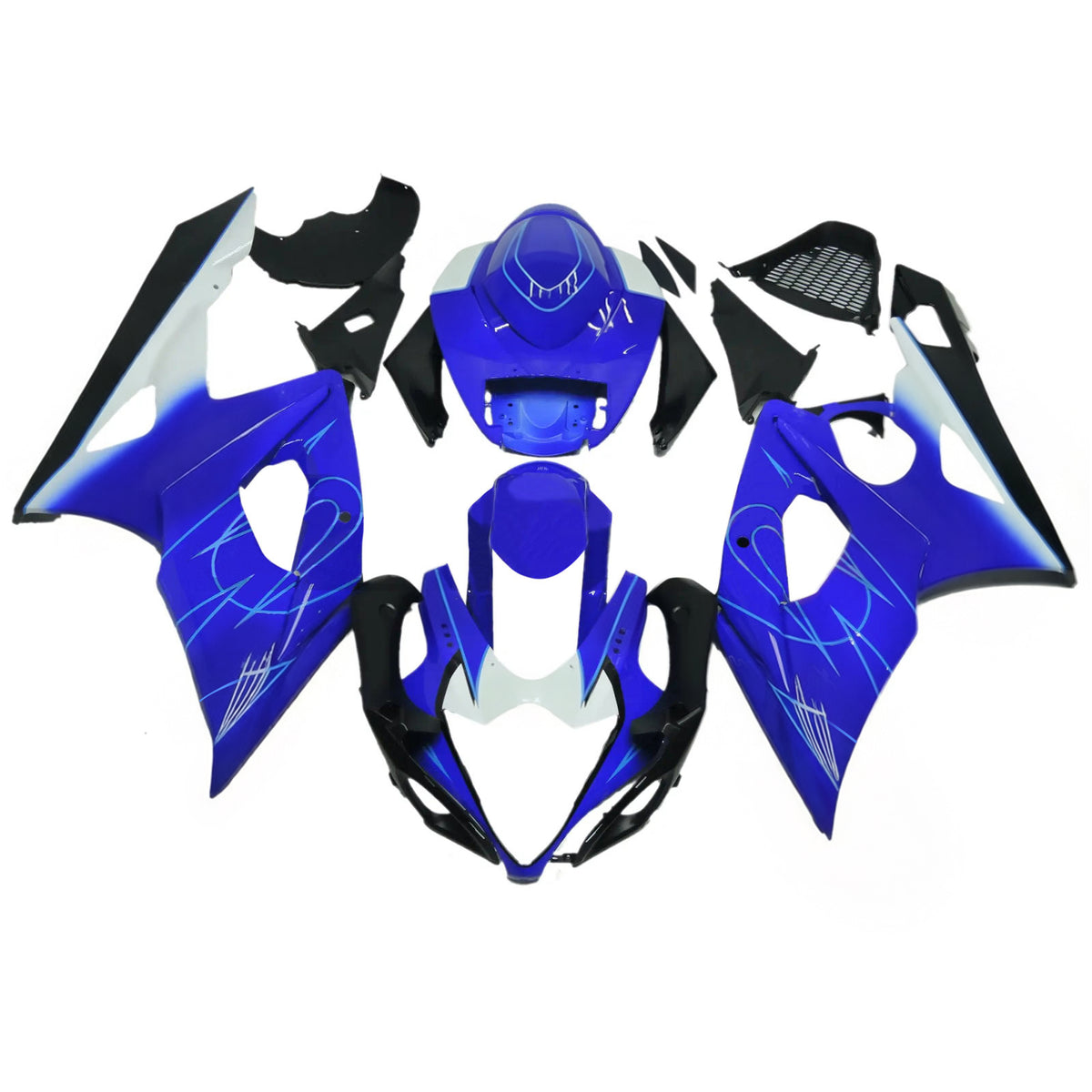 Amotopart 2005–2006 Suzuki GSX-R1000 K5 Schwarz Blau Weiß Verkleidungsset