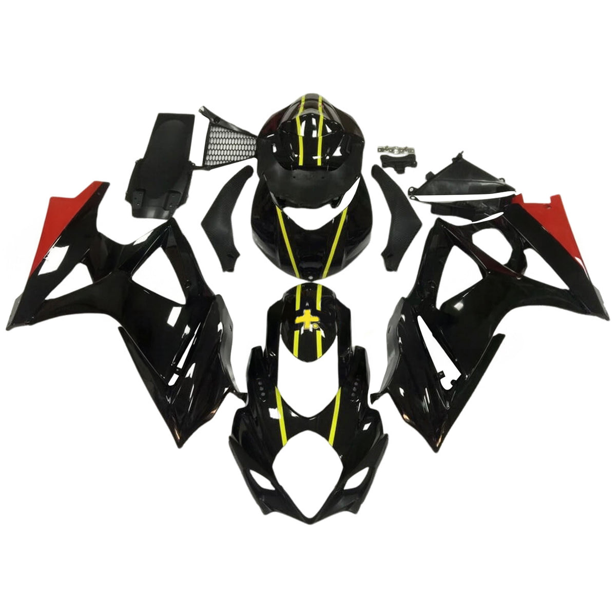 Amotopart 2007-2008 Suzuki GSX-R1000 K7 Gray Black White Fairing Kit