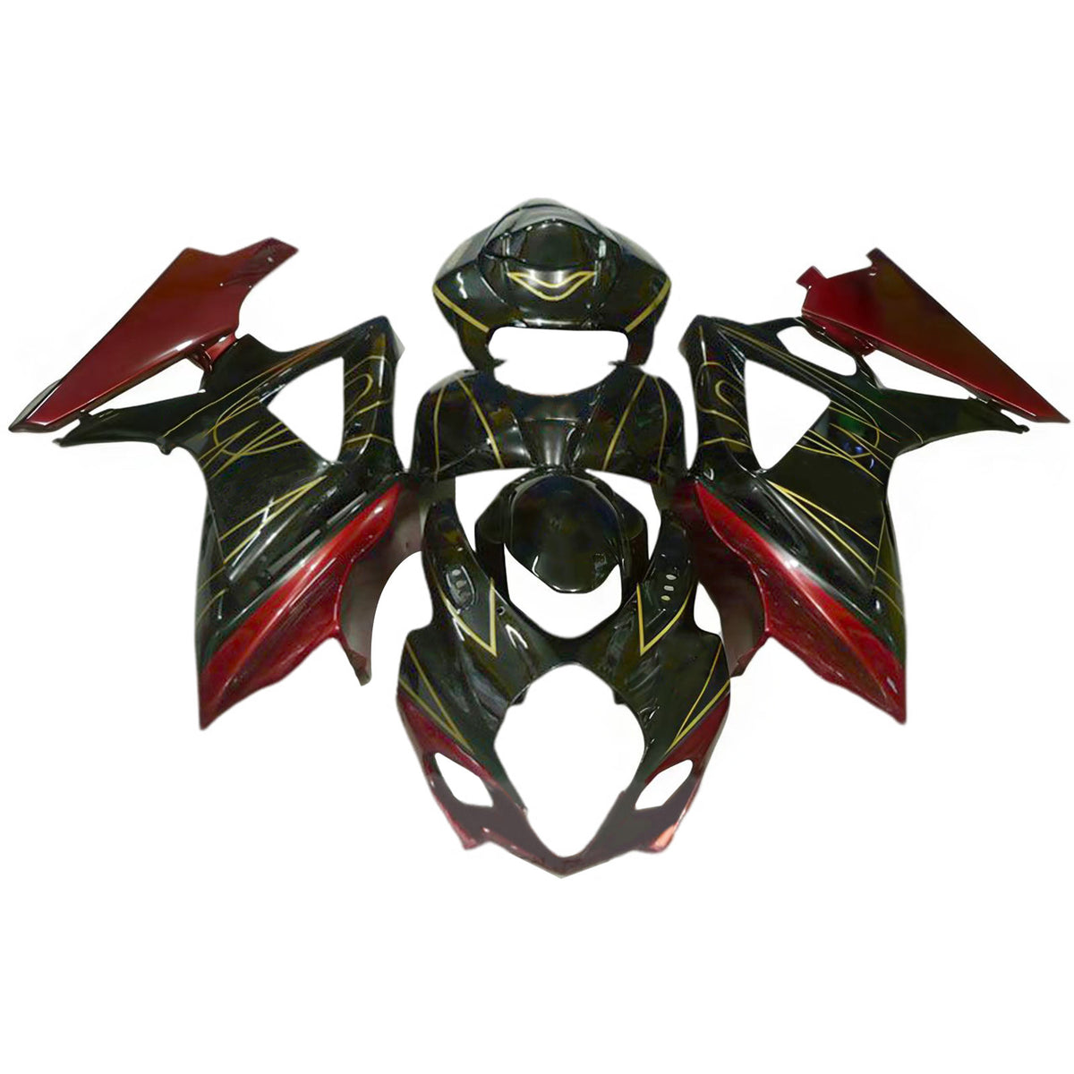 Amotopart 2007-2008 Suzuki GSX-R1000 K7 Black Red White Fairing Kit