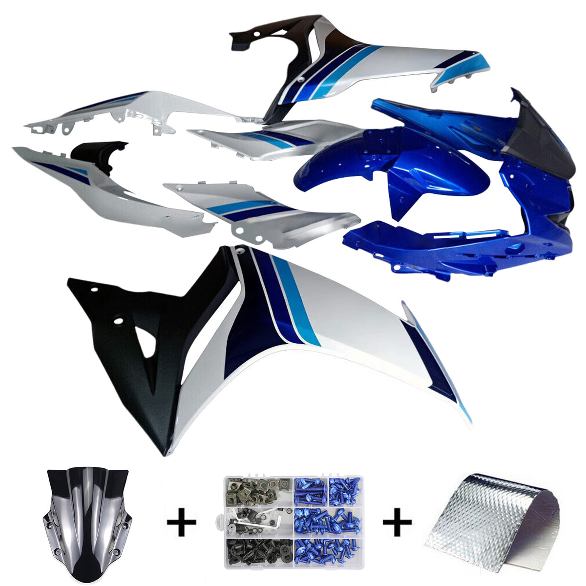 Amotopart 2017-2020 Suzuki GSX250R Blue Black White Gray Fairing Kit