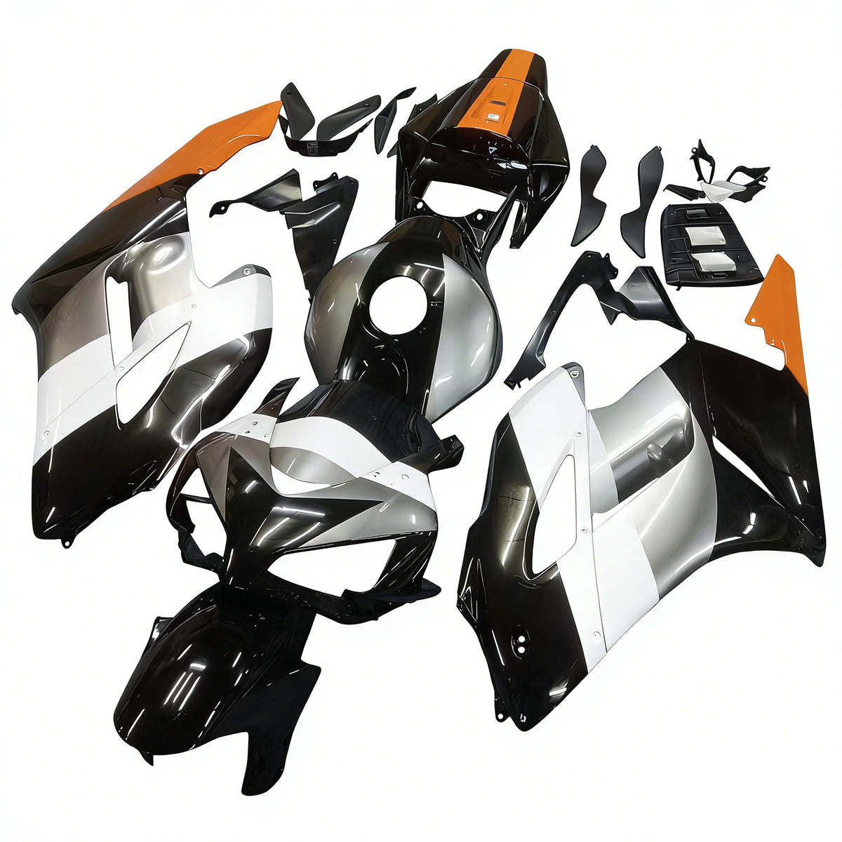 Amotopart 2004-2005 Honda CBR1000RR Silver Black Fairing Kit